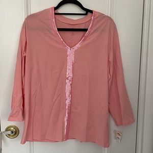 Talbots Sparkly Pink XL Shirt